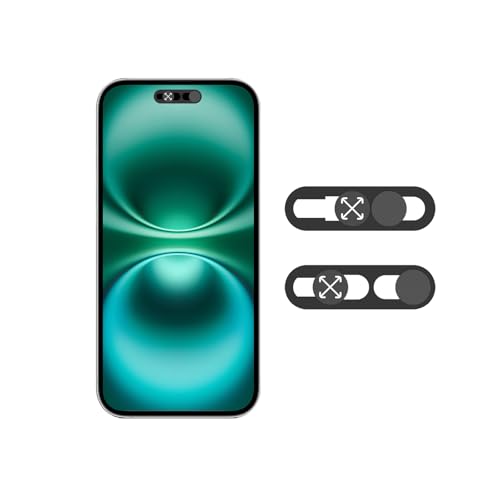 Front Camera Cover,Webcam Cover Compatible for Phone 14 Pro/14 Pro Max/15 Series/16 Series,Web Blocker Protect Your Privacy and Security-Infrared Facial Recognition Can Be Turned Off-Black