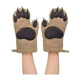 Genuine Fred Bear Hands Oven Mitts β Heat-Resistant Silicone and Cotton Gloves, Fun Gift for Bakers, Animal Lovers, White Elephant or Housewarming