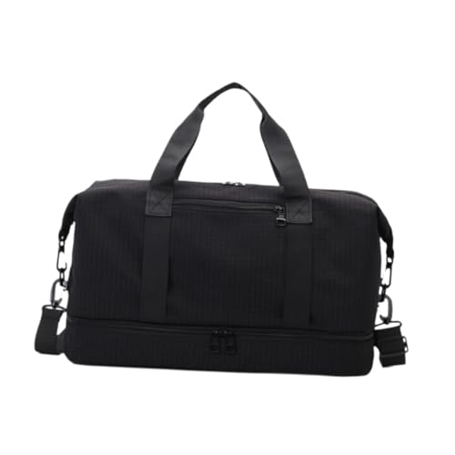Sac duffel multifonction noir en tissu Oxford imperméable avec compartiments