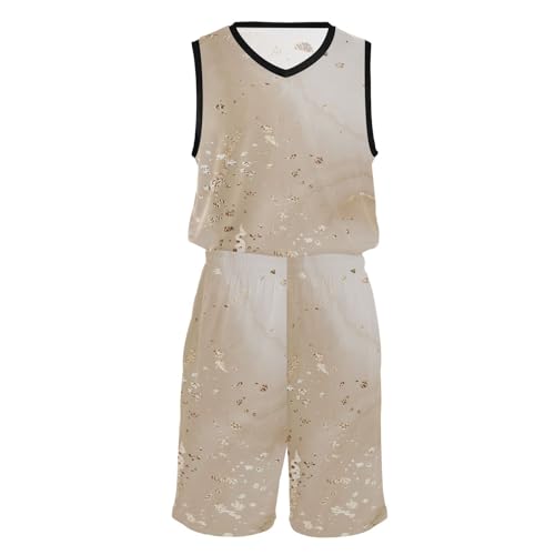 Maillot de basket-ball pour jeunes short assorti tenue sport marbre beige