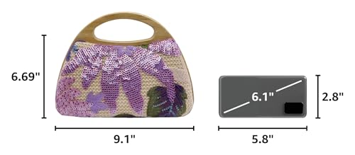 Image of UMREN Straw Clutch Handbags Women Beach Crossbody Hand-woven Summer Purse Wallet Top handle Evening Bag for Wedding Party