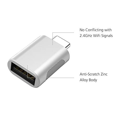 nonda USB C to USB Adapter(2 Pack),USB-C to USB 3.0 Adapter,USB Type-C to USB,Thunderbolt 3 to USB Female Adapter OTG for MacBook Pro 2019,MacBook Air 2020,iPad Pro 2020,More Type-C Devices(Silver) - Thumbnail 2