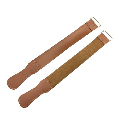 OSOLADY Barber Strop 2pcs Set Genuine Leather Razor Sharpening Cloth Versatile for Razor Scissor Knife Sharpening