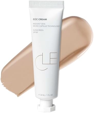 CLE Cosmetics CCC Cream (Neutral Medium Light 201 / SPF 50) - Color Correcting With Sunscreen - Lightweight, Hydrating Foundation - BB & CC Hybrid - Light to Medium Coverage - 1 fl oz