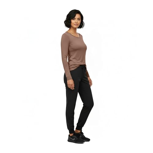 Image of Natural Uniforms Women's Long Sleeve Underscrub T-Shirt - Cotton Blend Scrub Base Layer for Nurses & Medical Professionals