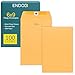6x9 Clasp Envelopes - Brown Kraft Catalog Envelopes with Clasp Closure & Gummed Seal - 28lb Heavyweight Paper Mailing Envelopes for Home, Office, Business, Legal or School - 100 Box (6x9)