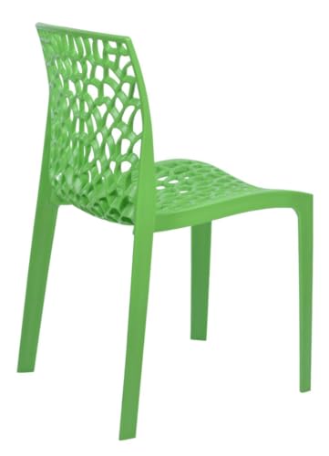Image of ANMOL Web Dream P.Green Luxury Plastic Arm Chair for Home, Office, Living Room /Matte Finish Plastic Outdoor Chair /Patio Chairs for Balcony | Suitable for Indoor & Outdoor (P.Green, Set of 4 Chair)
