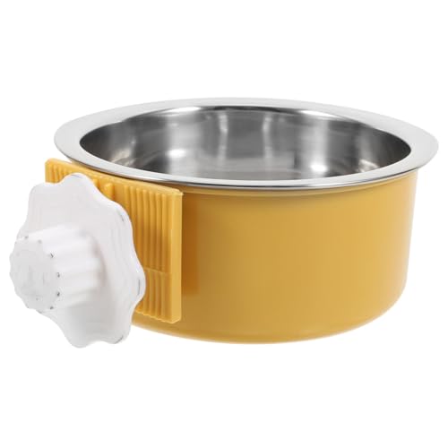 Angoily ペットボウル 犬 ケージ 碗 - dog crate bowl クレートドッグボウル ラットフードボウル 犬小屋の餌入れ ケー ダーボウル 犬小屋ボウル Yellow