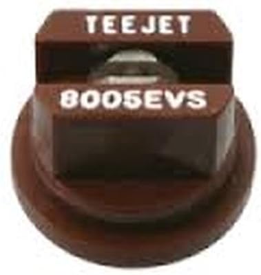 TeeJet TP8005EVS Even Flat Fan Visiflo Spray Nozzle - 80Â° - 0.5 GPM - Brown (Pack of 12)