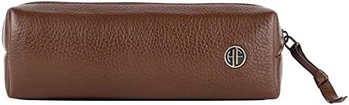 HAMMONDS FLYCATCHER Leather Utility Pouch-Multi-Use Genuine Leather Pencil Case, Cosmetic Pouch, Stationery Pouch, Coin Pouch, Makeup Brush Pouch For Women & Men-School & Office Organizer-Tan - 5 Cm