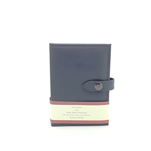 Joyero en forma de libro para pendientes – práctico tamaño de viaje, Gris, small