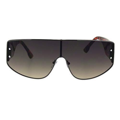 Futuristic Fresh 80s Scifi Space Shield Metal Flat Top Sunglasses