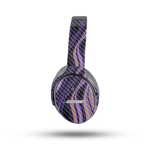 Image of MightySkins Carbon Fiber Skin Compatible with Bose QuietComfort 35 II Headphones - Purple Jewel | Protective, Durable Textured Carbon Fiber Finish | Easy to Apply