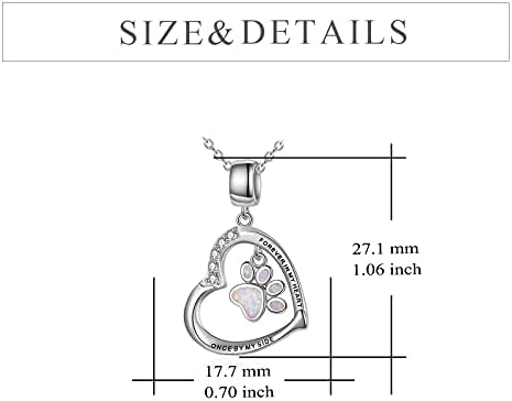YFN Paw Print Charms Necklace Sterling Silver Dog Cat Pendant Jewellery Memorial Gifts for Women Girls