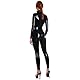Kangxinsheng Schwarz Latex Catsuit für Dame,Handgefertigt Naturkautschuk Catsuit mit Frontreißverschluss,für Cosplay Kostüme-M