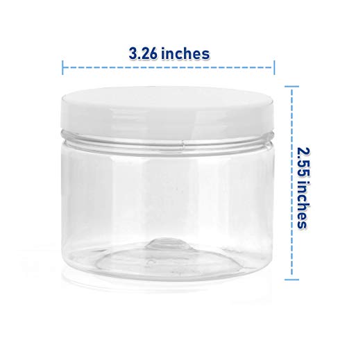 Healthy Packers Slime Containers With Water-Tight Lids (8 Oz, 12 Pack) - Clear Plastic Food Storage Jars With Individual Labels- Great For Your Slime Kit - Bpa Free #TOP1