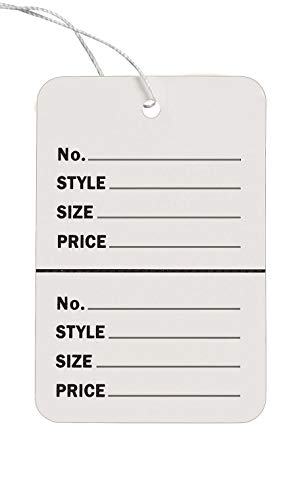 SSWBasics Large Strung White Perforated Clothing Tags, 1