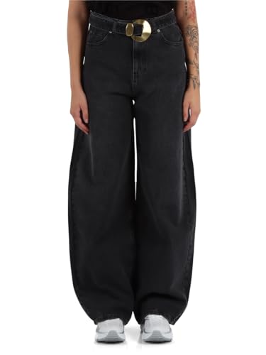 Twinset Para Mujer. 252TP2571 Vaqueros Negros Con CinturóN Y Maxihebilla Negro (28), Casual, AlgodóN, Denim - 2