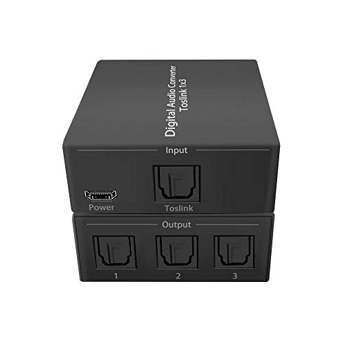 Divisor de audio óptico digital Toslink SPDIF de 3 vías compatible con Dolby Digital 5