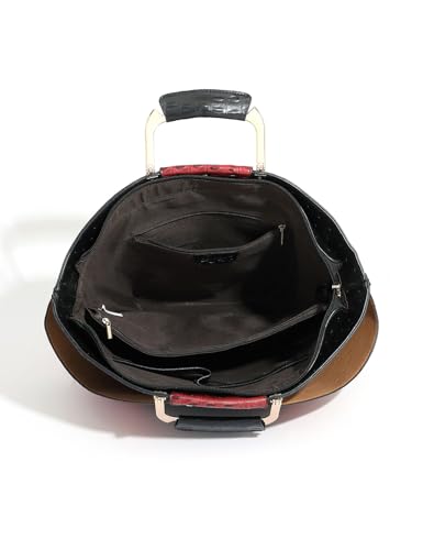 Image of Bag Woman Large Capacity Leather Purse Fashion Designer Metal Top Handle Handbags Women Crossbody Large Bags for Women Tote
