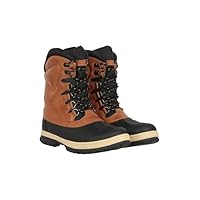 Mountain Warehouse Arctic Mens Thermal Waterproof Snowboots - Fast Dry Mens Shoes, Quick Wick Winter Duck Boots, Warm Footwear, Flat Shoe Laces -For Travelling, Hiking Brown Adult Shoe Size 9