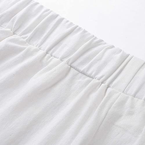 Tankini With Shorts Cotton Shorts For Women Loose Fit Summer Shorts Stretchy Stylish Drawstring Camping Shorts With Pockets(53-White,Small) #TOP3