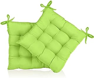 Seat Pads for Dining Chairs, Set of 2 New Upgrade and Sufficient Filled 40×40CM Thick Soft and Comfortable Dining Chair Cushions Seat Pads with Ties for Indoor Outdoor Car Office. (Upgrade - C)