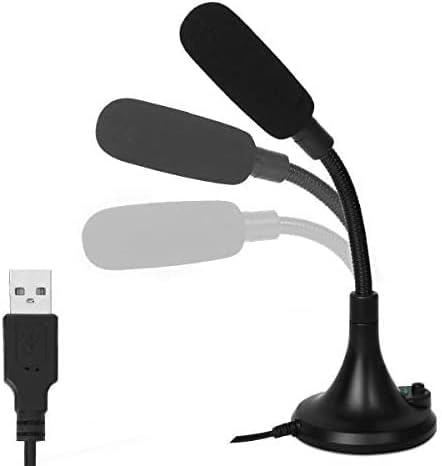 USB Microphone, PC Microphone with LED Indicator, Meeting MIC Speech Condenser Microphone for Computer/Laptop/Desktop/Windows/Mac, Record and Chat for YouTube, Sk,Podcasting,Gaming, Black
