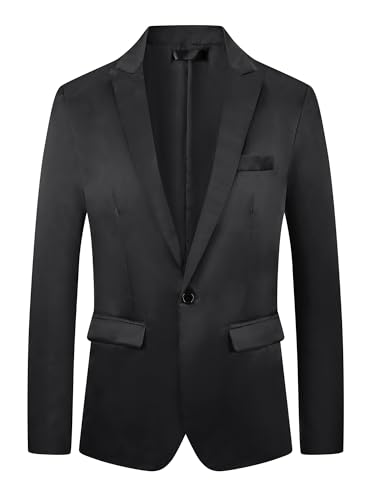 Lars Amadeus Formal Blazer for Men's One Button Peak Lapel Wedding Prom Sports Coat
