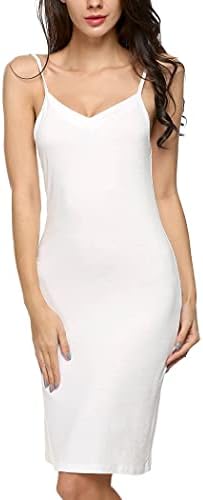 Avidlove Full Slip for Women Under Dress Adjustable Spaghetti Strap Cami Dress Chemisess Lingerie Sleepwear(White,M)