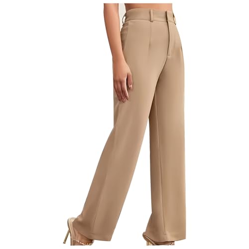 Womens Wide Leg Dress Pants High Waisted Lounge Straight Leg Pant Loose Dressy Casual Work Business Slacks Suit Pants4