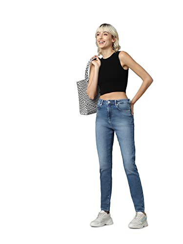Image of ONLY Women Skinny Fit High-Rise Cotton Heavy Fade Stretchable Jeans