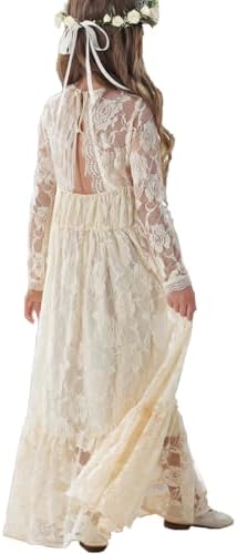 ALLOVIN Toddler & Girls Spring Easter Lace Flower Girl Dress for ...