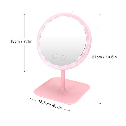 Evtscan Usb Charging 5 Color Light Desktop Cosmetic Mirror Adjustable Led Makeup Mirror(Pink) #TOP6