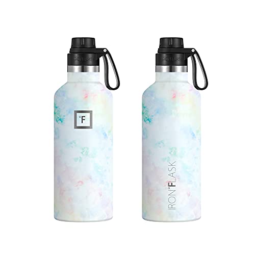 Iron °Flask Sports Water Bottle - 32 Oz, 3 Lids (Spout Lid), Leak Proof, Vacuum Insulated Stainless Steel, Hot Cold, Double Walled, Thermo Mug, Standard Metal Canteen #TOP2