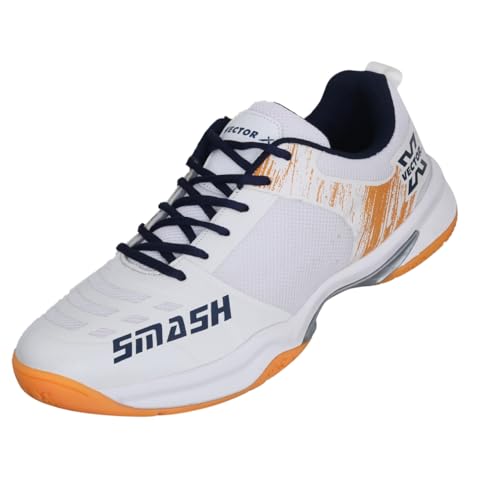 Image of Vector X Smash Men's Badminton Court Shoe - Breathable Mesh & PU Upper, EVA‑Phylon Cushioning & Non‑Marking Rubber Sole