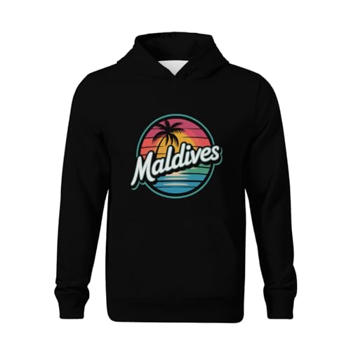 Kids Summer Beach Holiday - Maldives Boys Girls Lightweight Kangaroo Pocket Fleece Hoodies2