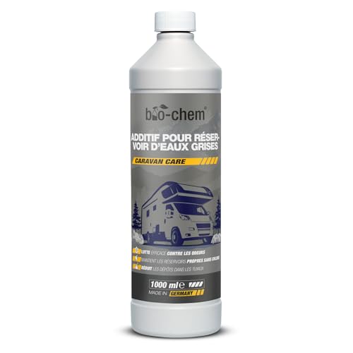 bio-chem - Additif pour réservoir d'eau Grise 1L - Additif pour Reservoir Eau WC Chimique de Camping Car, Toilette Chimique Caravane - Produit nettoyant pour réservoir d'eau