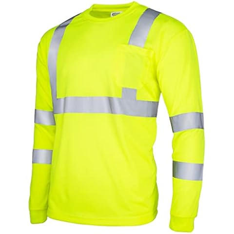 JORESTECH Safety T Shirt Reflective High Visibility Long Sleeve Yellow/Lime ANSI Class 3 Level 2 Type R TS-02 (M) Cover