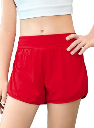 blibean Girls Athletic Shorts Big Kids Butterfly Running Shorts Cute Flowy Skirt Teen Summer Gym Workout Outfits Tween Sports Activewear 2026 Clothes Size Size 14 15 16 Year Old Red