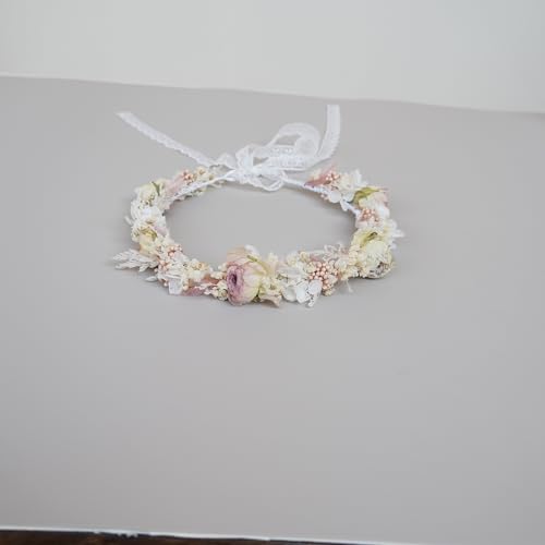 Corona de flores secas para boda miniatura 3
