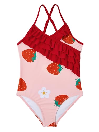 American Trends Girls One Piece Swimsuits Ruffle Beach Bathing Suits for Girls' One-Piece Swimwear2