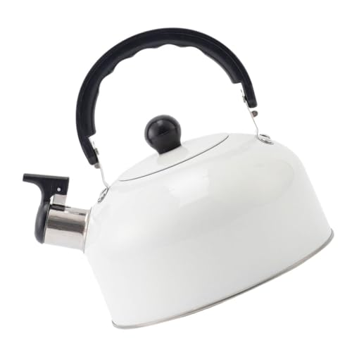HYTROVE ステンレス製笛吹きケトル 設計ハンドル付き湯沸かし器 ガス 電気 対応ティーポット 短沸騰で効率的なお茶 コーヒー抽出用