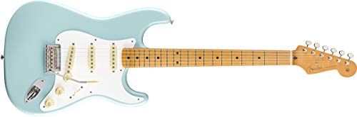 Fender Vintera Stratocaster Années 50 Modified Touche en érable Bleu Daphne - Les Beatles, Paul McCartney, John Lennon, RIngo Starr, George Harrison Fender Vintera Stratocaster Années 50 Modified Touche en érable Bleu Daphne