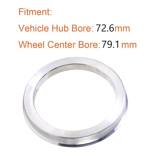 Image of ZHTEAPR 4pc 79.1 to 72.6 Aluminium Wheel Hub Centric Rings 72.6 to 79.1 Hubrings Center Rings