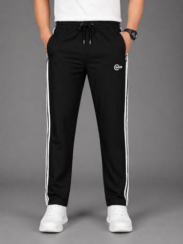 Image of Track Pants for Men Combo Pack of 2 - Regular Fit Gym Trackpants Set Elastic Waist Straight Fit Casual Lower Sports Wear Joggers Bundle