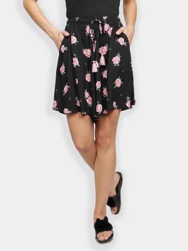 Image of B STORIES Women's Viscose Printed Lounge Culotte Shorts (Pack of 2)