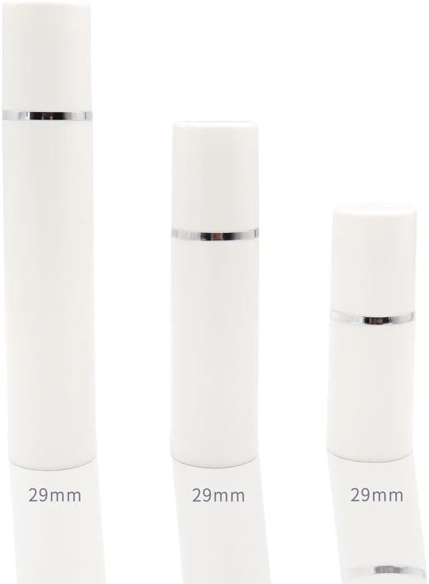 High Grade Cosmetic Packaging White PP Plastic Airless Pump Bottles 15ml / 30ml / 50ml, Pump Dispenser Tubes Portable Cosmetic Cream, With Silver/Gold line (20, Gold line, 1 OZ (30ML))