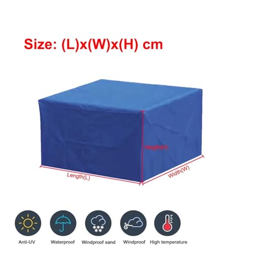 Housse table de jardin bleu bâche de protection imperméable 115cm - 5