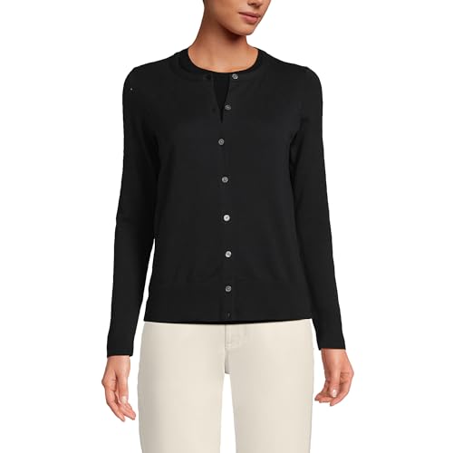 Lands' End Women's Fine Gauge Cotton Cardigan Sweater